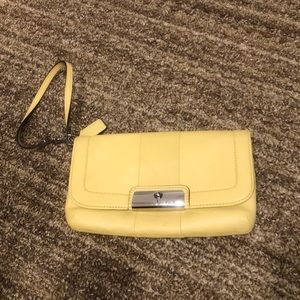 Coach yellow mini purse/clutch genuine leather